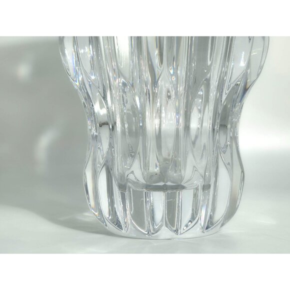 Mikasa Impulse 10" Crystal Vase XY535/626 Slovenia Heavy Clear Ribbed Vintage - Picture 6 of 14